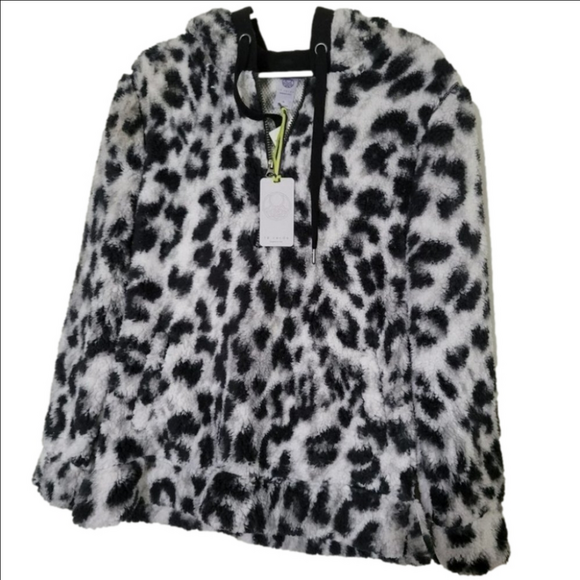 Taverde teddy bear pullover half zip front pockets side, hooded - Picture 1 of 7